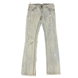 We The Free FP Jeans Distressed Light Wash Straight Size 28 Destroyed Streetwear